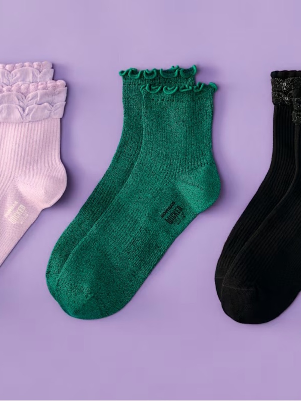 Wicked x Bombas Ruffle Quarter Socks (medium) - Picture 3 of 4